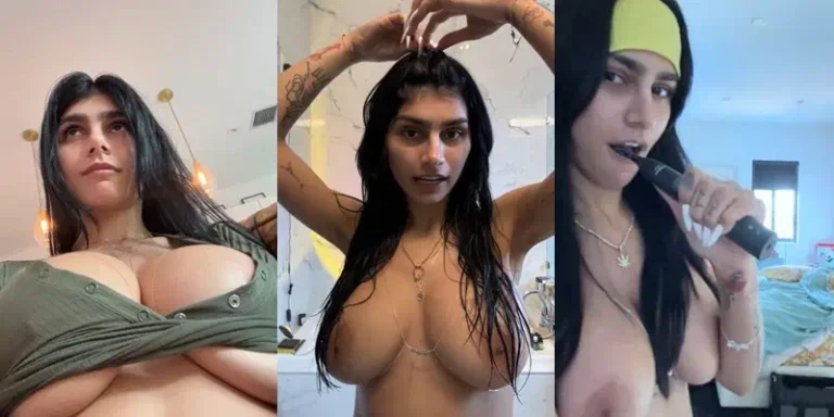 Famosa Mia Khalifa mostrando sus grandes tetas en casa